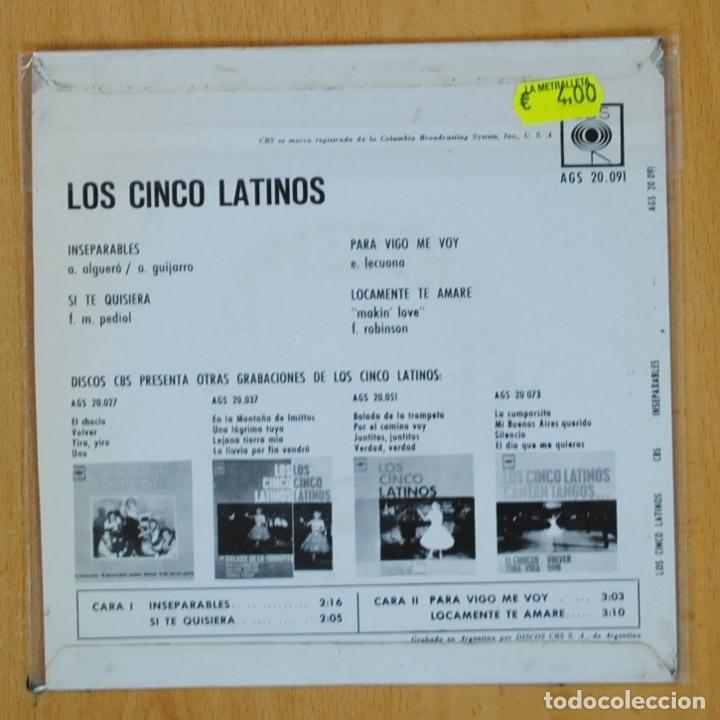 Discos de vinilo: LOS CINCO LATINOS - INSEPARABLES + 3 - EP - Foto 2