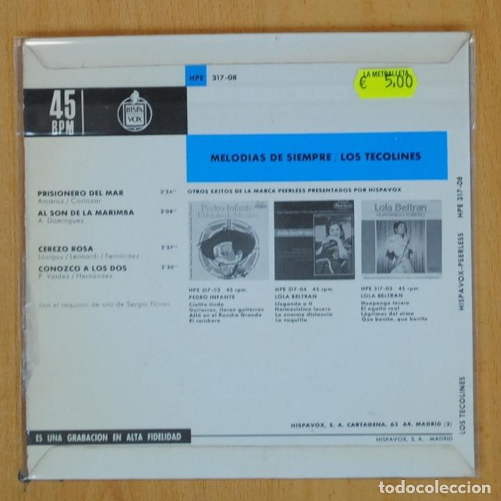 Discos de vinilo: LOS TECOLINES - PRISIONERO DEL MAR + 3 - EP - Foto 2