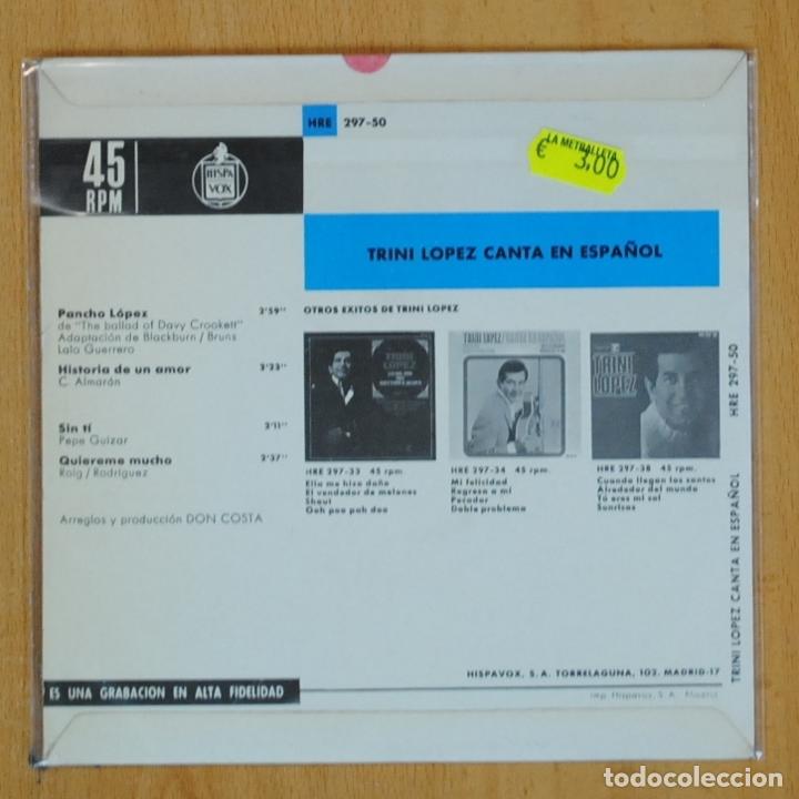 Discos de vinilo: TRINI LOPEZ - PANCHO LOPEZ + 3 - EP - Foto 2