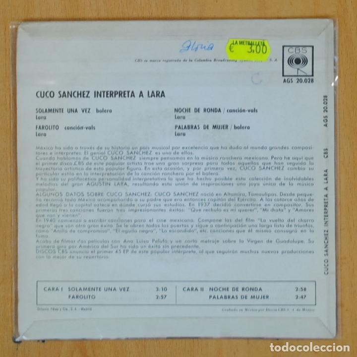 Discos de vinilo: CUCO SANCHEZ - INTERPRETA A LARA - EP - Foto 2
