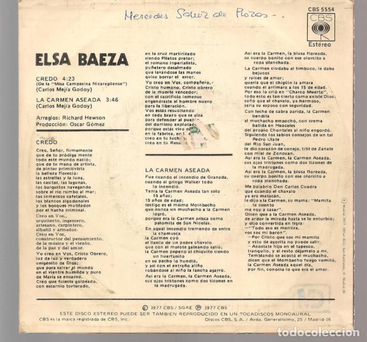 Discos de vinilo: SINGLES/. ELSA BAEZA. CREDO. (P/B72)C/1 - Foto 2