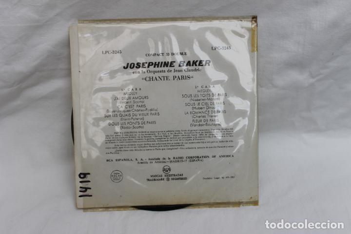 Discos de vinilo: JOSEPHINE BAKER, SINGLE, CHANTE PARIS, RCA, 1962 - Foto 2