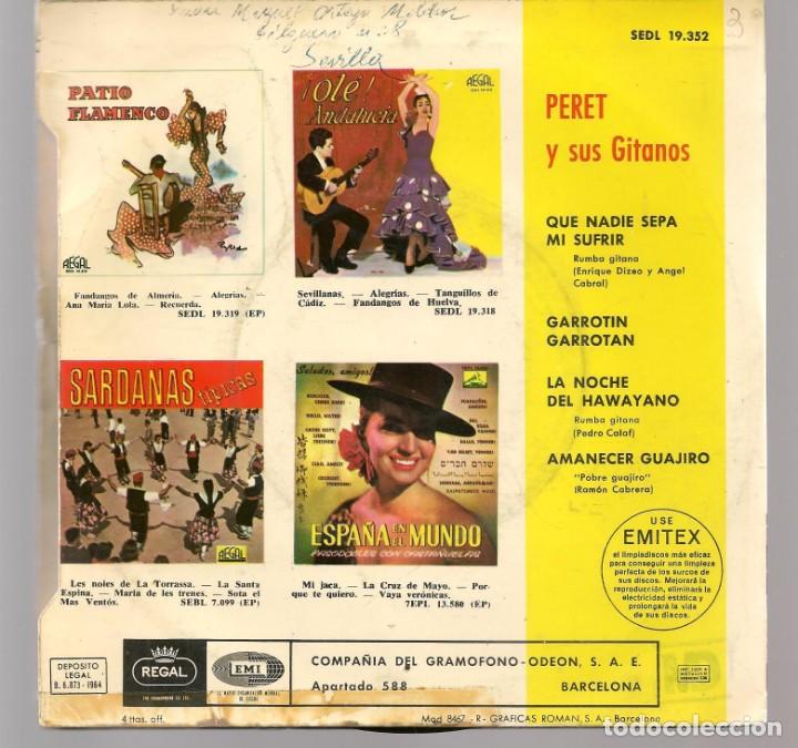 Discos de vinilo: SINGLES/. PERET Y SUS GITANOS. (P/B72)C1 - Foto 2