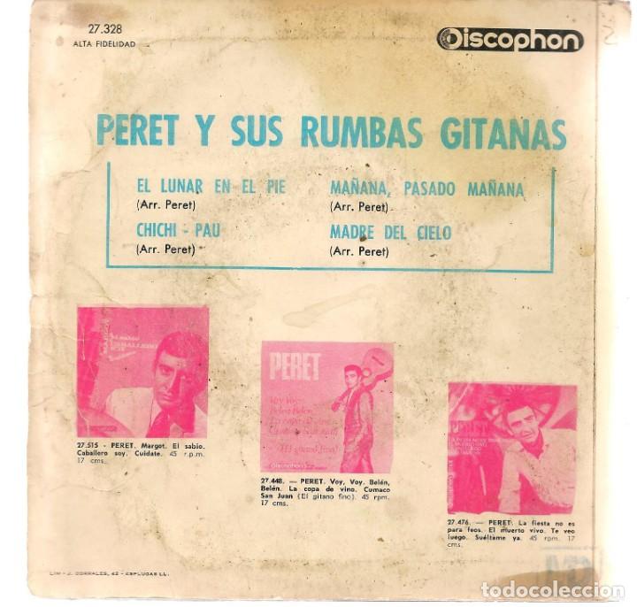 Discos de vinilo: SINGLES/. PERET Y SUS RUMBAS GITANAS. (P/B72)C1 - Foto 2