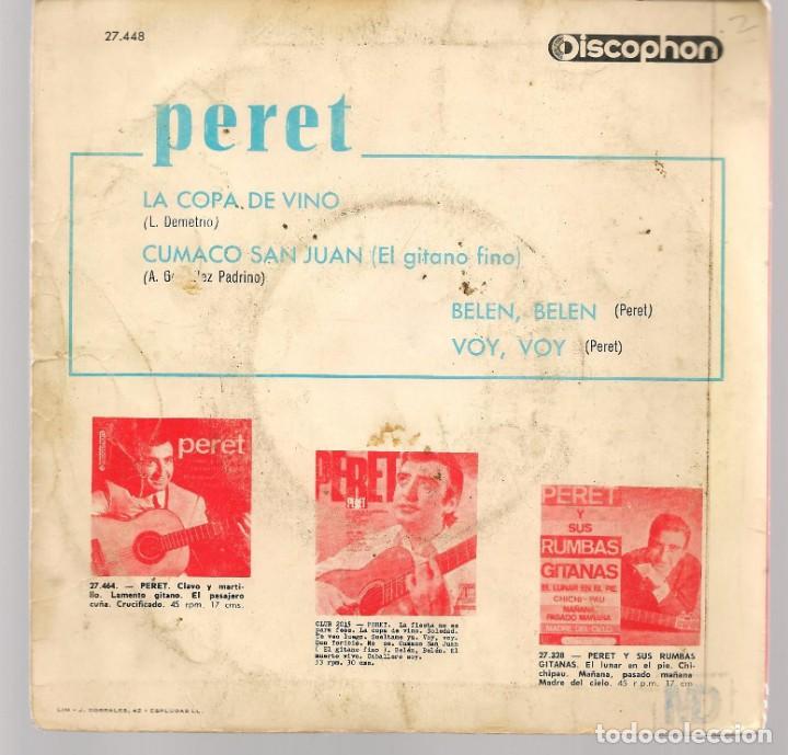 Discos de vinilo: SINGLES/. PERET . VOY, VOY. (P/B72)C1 - Foto 2
