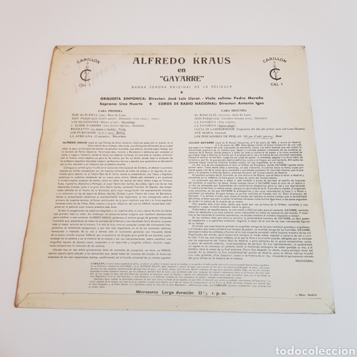 Discos de vinilo: ALFREDO KRAUS - GAYARRE - Foto 2