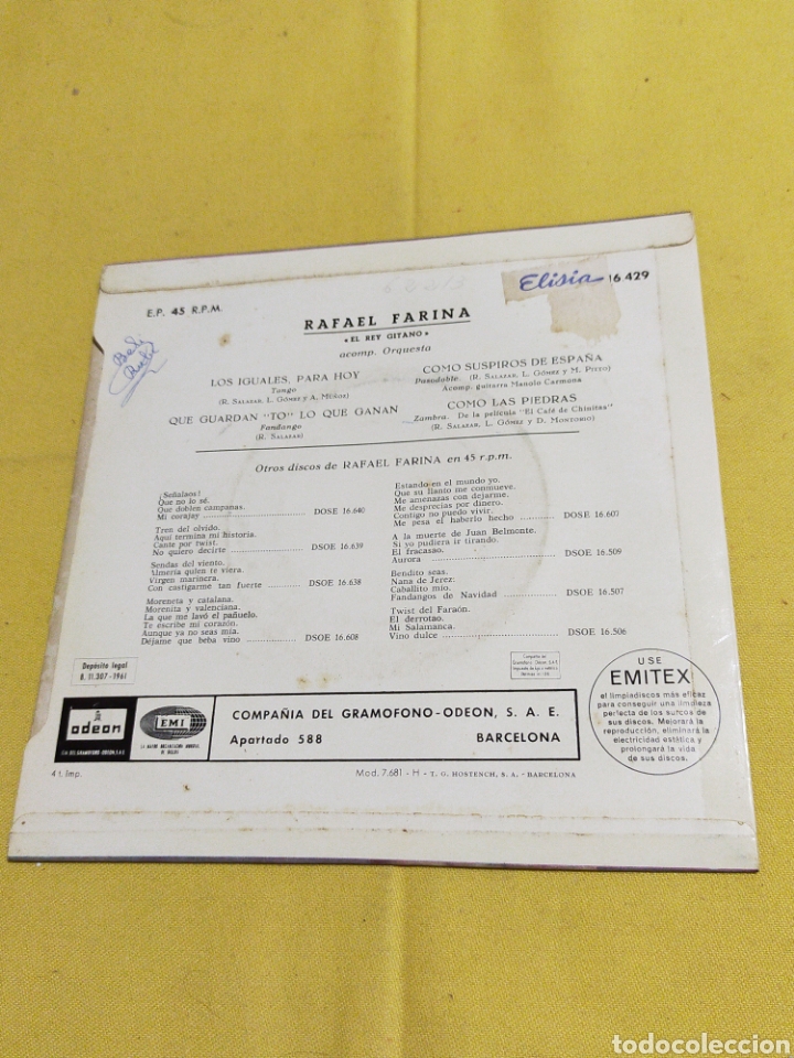 Discos de vinilo: SINGEL RAFAEL FARINA - Foto 2