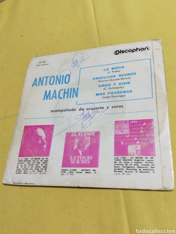 Discos de vinilo: SINGLE ANTONIO MACHIN - Foto 2