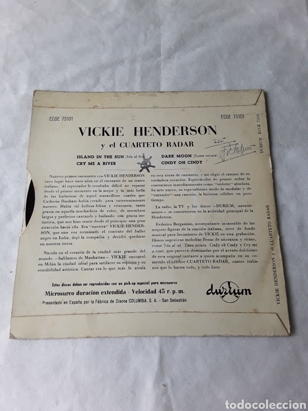 Discos de vinilo: VICKIE HENDERSON y su CUARTETO RADAR - Foto 2