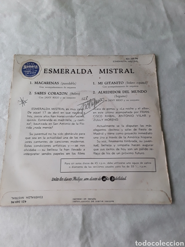Discos de vinilo: ESMERALDA MISTRAL -- MACARENAS +3 - Foto 2