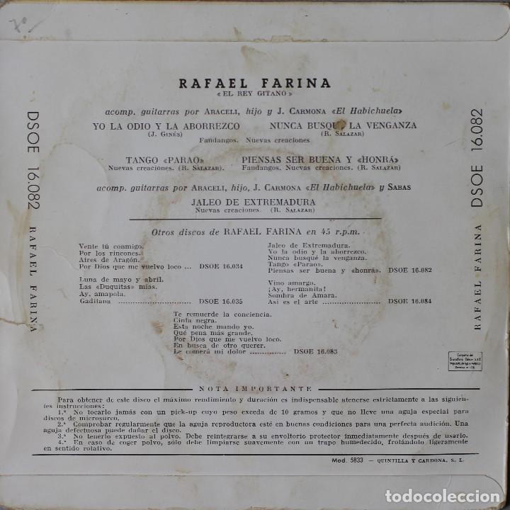 Discos de vinilo: RAFAEL FARINA// YO LA ODIO Y LA ABORREZCO+3// EP// ODEON - Foto 2