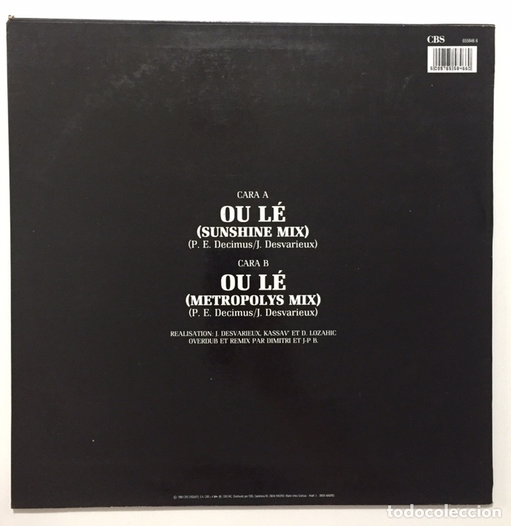 Discos de vinilo: MAXI KASSAV&rsquo; - OU L&Eacute; (Remix) - Spain 1990 - Foto 2