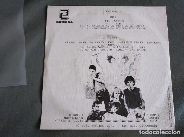 Discos de vinilo: TEBEO - TE VEO - SINGLE - Foto 2