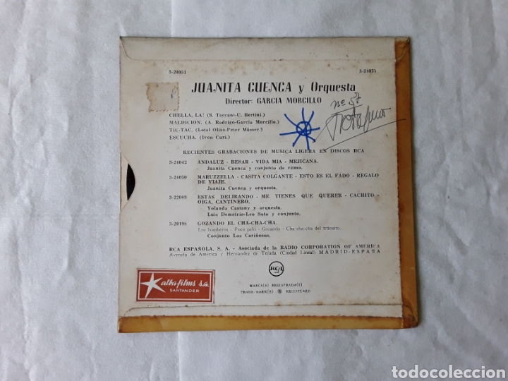 Discos de vinilo: JUANITA CUENCA -- CHELLA, LA+3 - Foto 2
