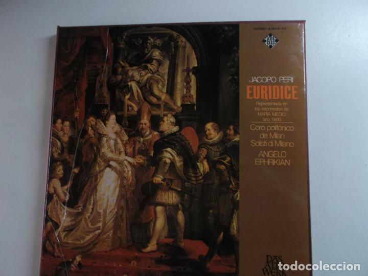 Dischi in vinile: JACOPO PERI - EURIDICE - CORO POLIFONICO DE MILAN SOLISTI DI MILANO - CAJA CON 2 LP + INSERTO