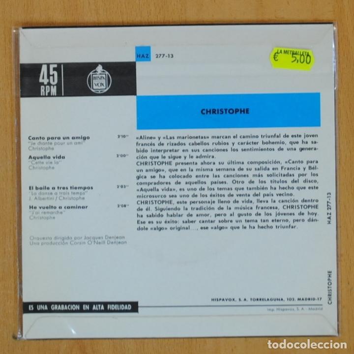 Discos de vinilo: CHRISTOPHE - CANTO PARA UN AMIGO + 3 - EP - Foto 2