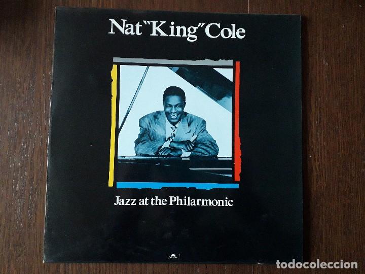 Discos de vinil: disco vinilo LP, maestros del Jazz, Nat &rdquo;king&rdquo; Cole, Jazz at the Philarmonic. Polydor 424 523-1
