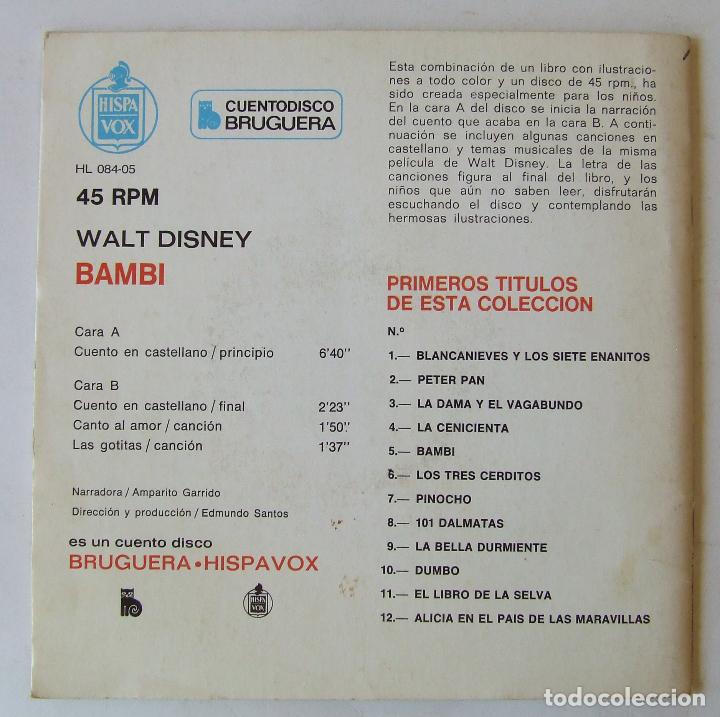 Discos de vinilo: CUENTODISCO BRUGUERA N&ordm; 5 BAMBI - Foto 4