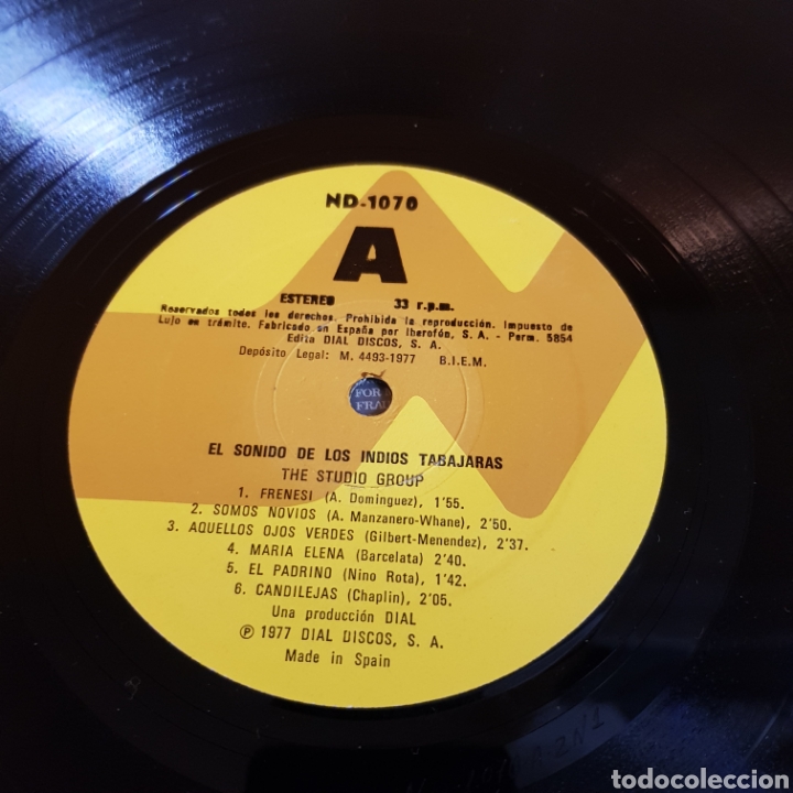 Discos de vinilo: LOS INDIOS TABAJARAS - THE STUDIO GROUP 1977 NEVADA - Foto 3