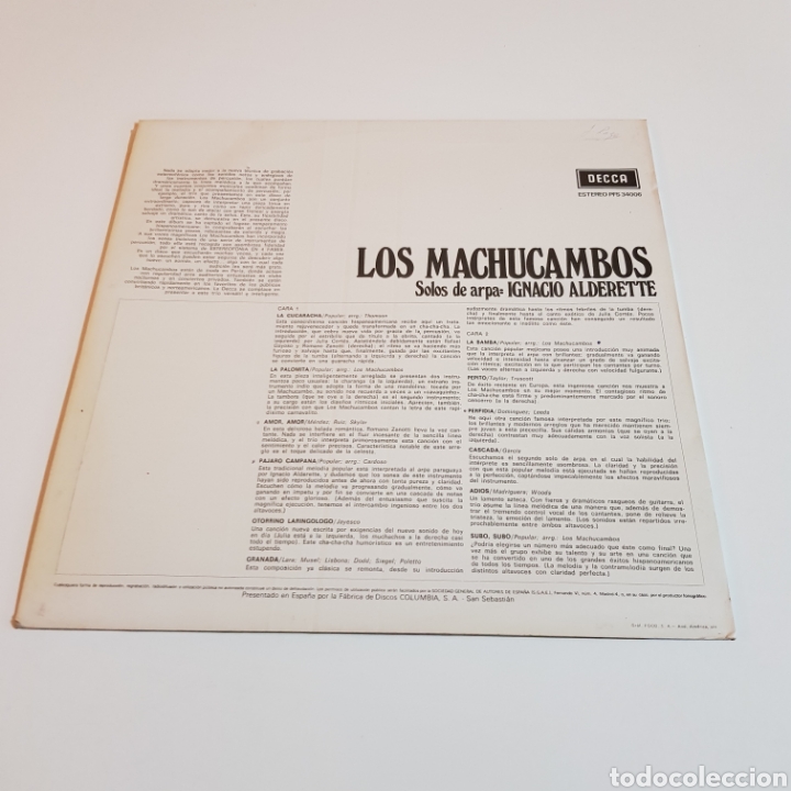 Discos de vinilo: LIS MACHUCAMBOS - SOLOS DE ARPA IGNACIO ALDERETTE - Foto 2