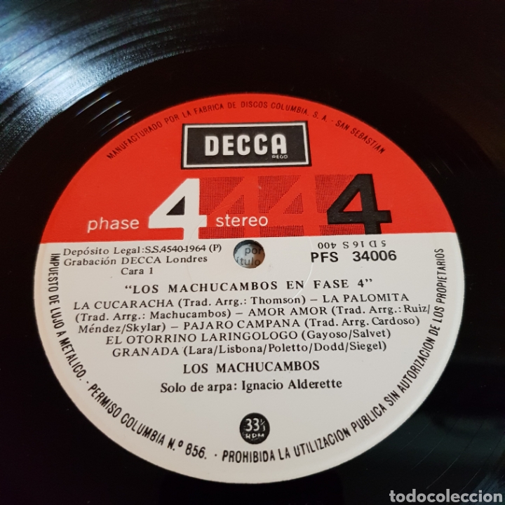 Discos de vinilo: LIS MACHUCAMBOS - SOLOS DE ARPA IGNACIO ALDERETTE - Foto 3