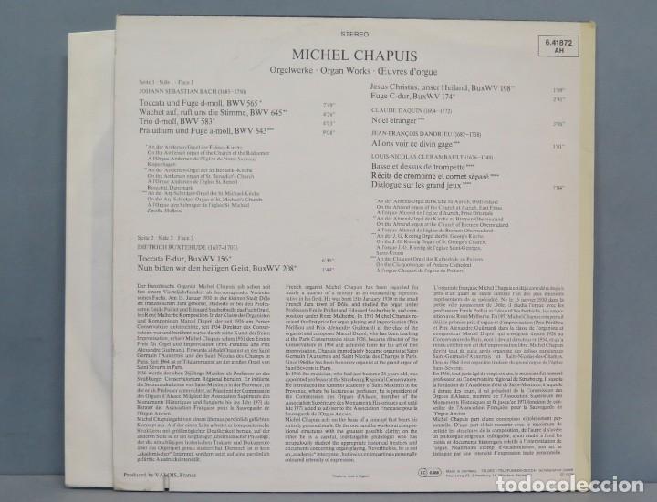 Discos de vinilo: LP. MICHEL CHAPUS. ORGAN WORKS - Foto 2