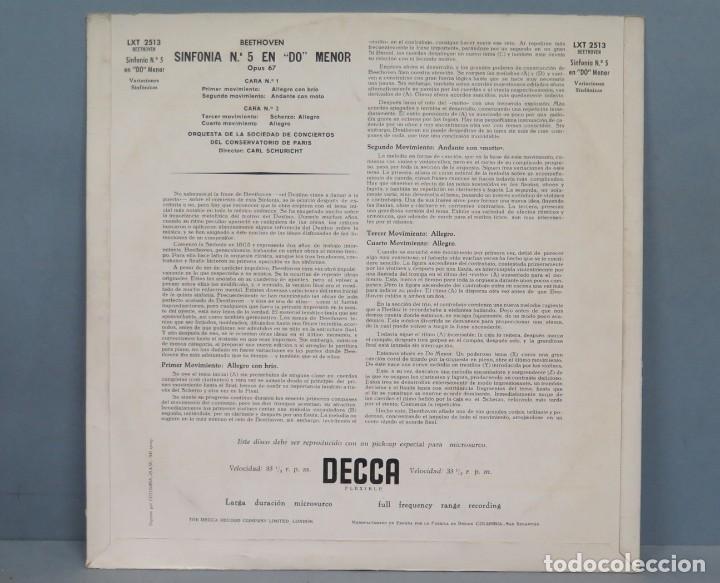 Discos de vinilo: LP. SINFONIA N 5. BEETHOVEN. DECCA - Foto 2