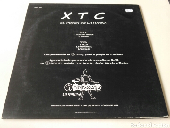 Discos de vinilo: Marchori DJ - XTC - El Poder De La Makina - Foto 2