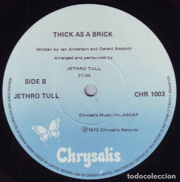 Discos de vinilo: Jethro Tull &ndash; Thick As A Brick CANADA 1978 CHRYSALIS* - Foto 5