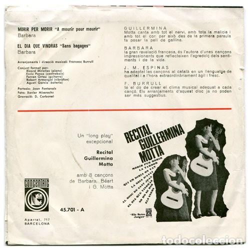 Discos de vinilo: Morir Per Morir / El Dia Que Vindr&agrave;s - Guillermina Motta - Foto 2