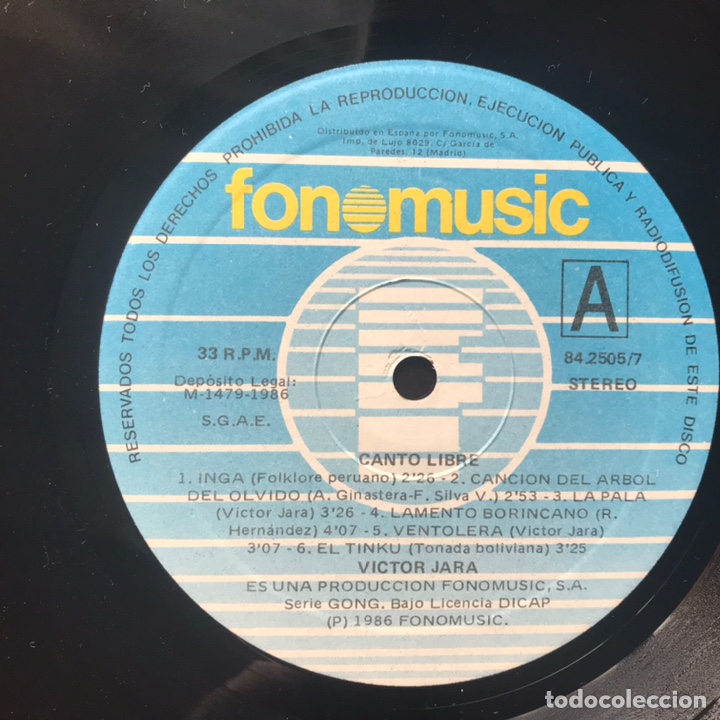 Discos de vinilo: V&iacute;ctor Jara. Tres vinilos - Foto 13