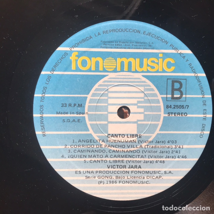 Discos de vinilo: V&iacute;ctor Jara. Tres vinilos - Foto 15