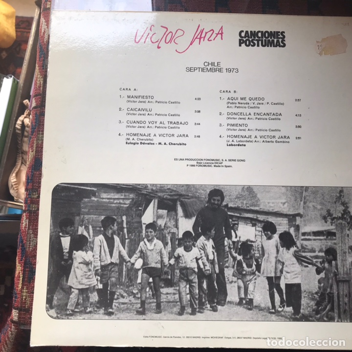 Discos de vinilo: V&iacute;ctor Jara. Tres vinilos - Foto 17
