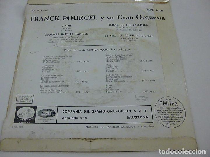 Discos de vinilo: FRANCK POURCEL Y SU GRAN ORQUESTA - JAIME - EP -N - Foto 2