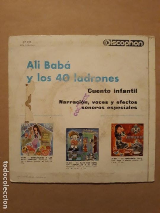Discos de vinilo: DISCO SINGLE ALI BABA Y LOS CUARENTA LADRONES - Foto 3