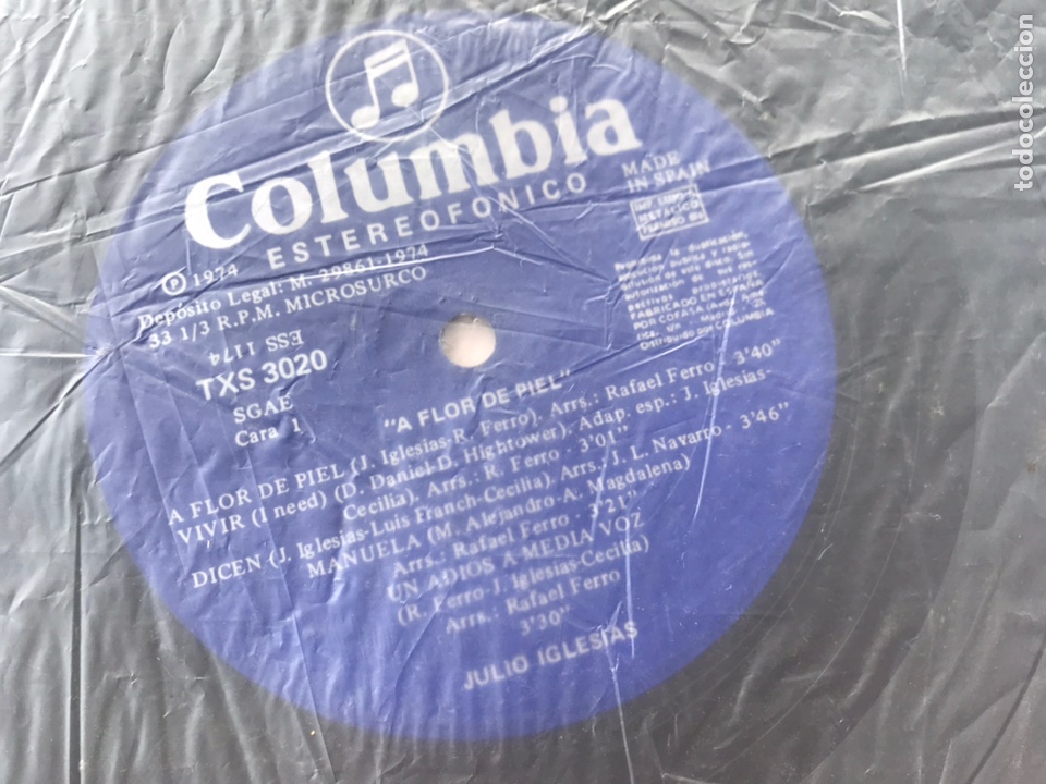 Discos de vinilo: Disco Julio Iglesias &ldquo;A flor de piel&rdquo; - Foto 2