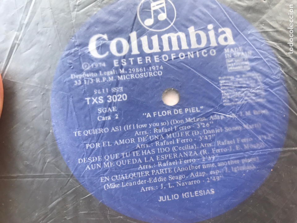 Discos de vinilo: Disco Julio Iglesias &ldquo;A flor de piel&rdquo; - Foto 3