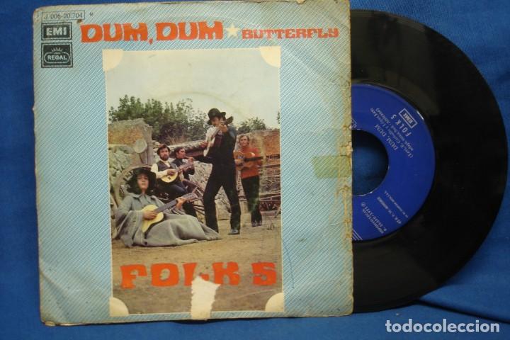 Discos de vinilo: FOLK 5 - DUM, DUM / BUTTERFLY - ODEON 1971 - Foto 1