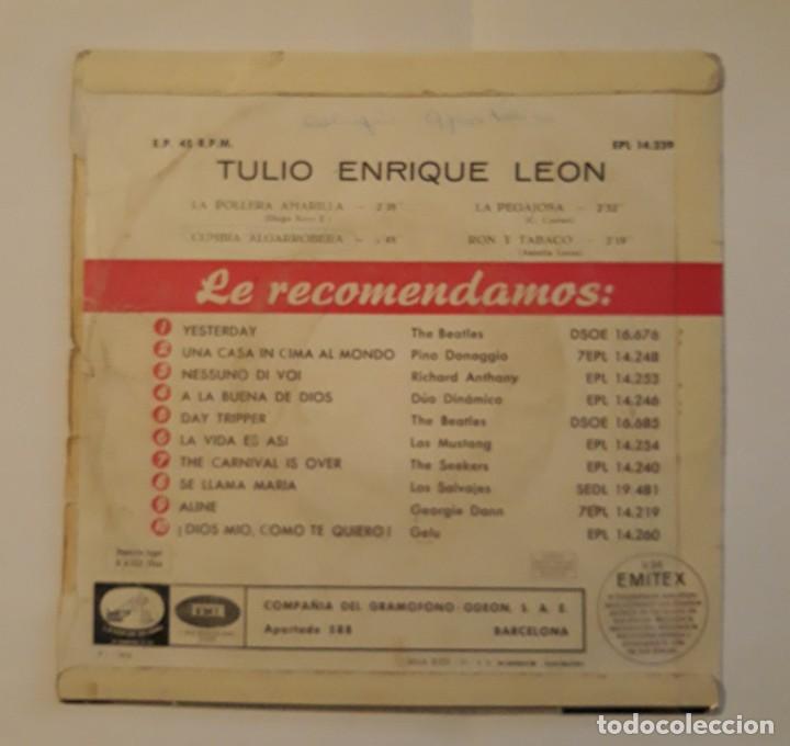 Discos de vinilo: SINGLE CUMBIAS TULIO ENRIQUE LE&Oacute;N - Foto 3