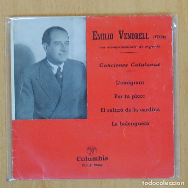 Discos de vinilo: EMILIO VENDRELL - CANCIONES CATALANAS - EP - Foto 1
