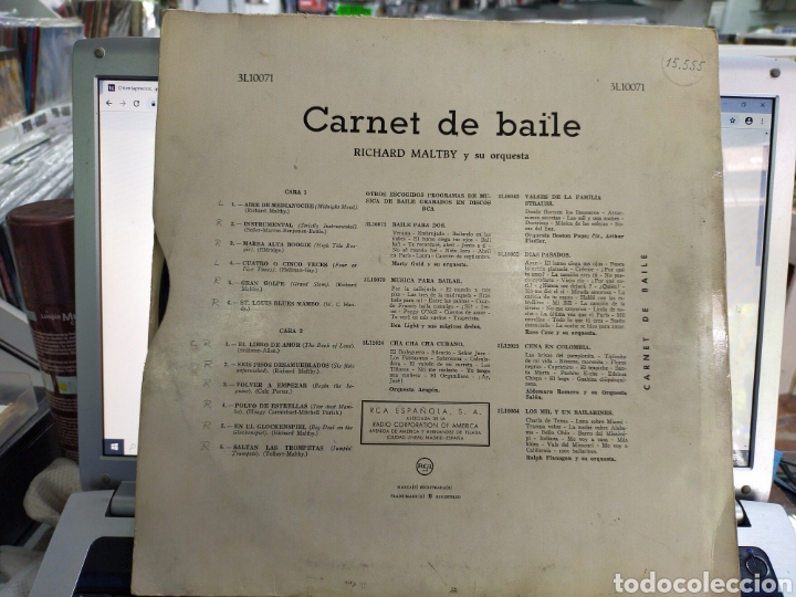 Discos de vinilo: Richard maltby lp carnet de baile espa&ntilde;a - Foto 3