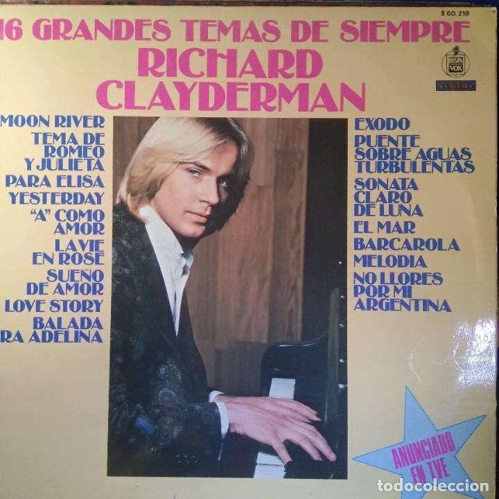 Discos de vinilo: LP RICHARD CLAYDEMAN - 16 TEMAS DE SIEMPRE - Foto 1