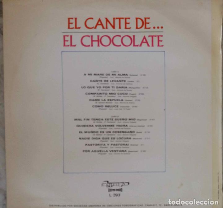 Discos de vinilo: EL CHOCOLATE, EL CANTE DE. LP OLYMPO - Foto 2