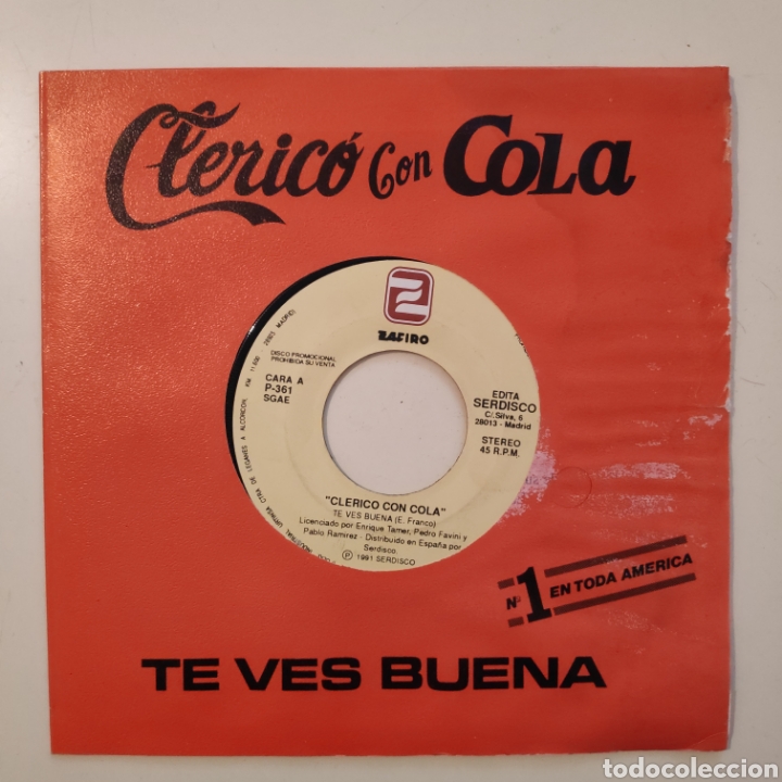 Disques de vinyle: NT CLERICO CON COLA - TE VES BUENA 1991 PROMO PROMOCIONAL SPAIN SINGLE VINILO