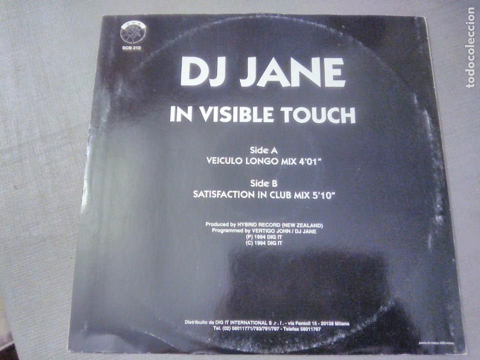 Discos de vinilo: Maxi Single. Disco In Visible Touch DJ Jane 1994 - Foto 2
