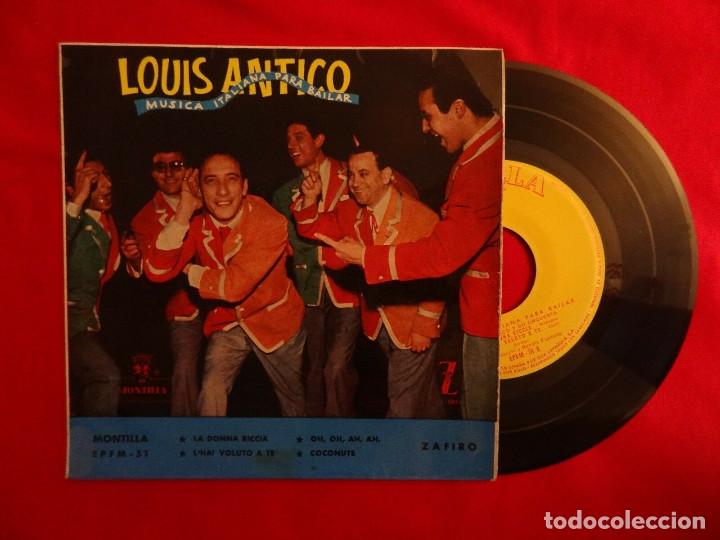 Discos de vinilo: 7&rdquo; LOUIS ANTICO - La Donna Riccia +3 - EP - 1957 - SPAIN press - MONTILLA EPFM-51 (VG++/EX)