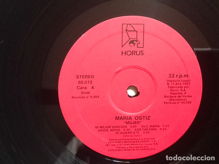 Discos de vinilo: Mujer. Mar&iacute;a Ostiz - Foto 6