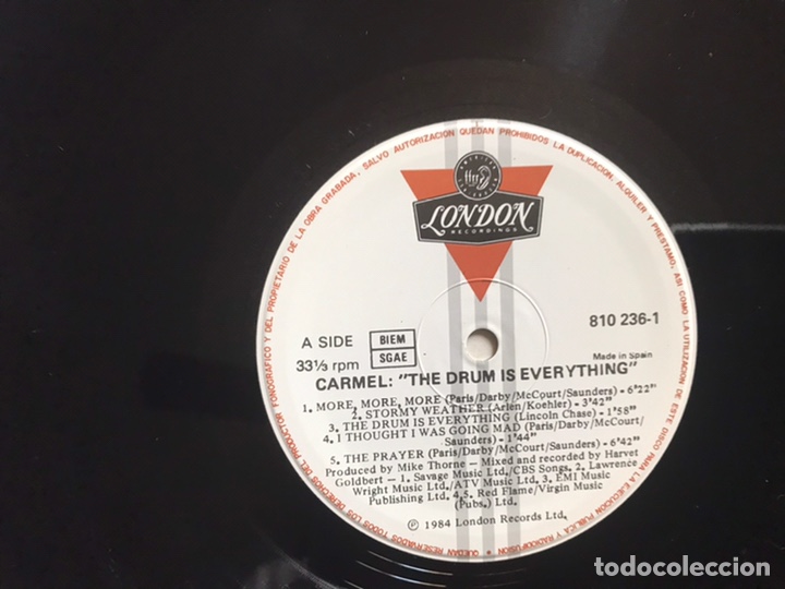Discos de vinilo: Carmel. The drum is everything - Foto 4