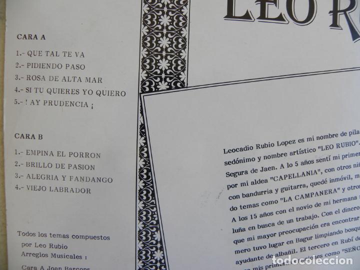 Discos de vinilo: LEO RUBIO -PIDIENDO PASO -LP 1991 - Foto 4