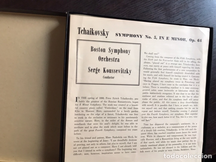 Discos de vinilo: Tchaikovsky Symphony No 5. Boston Symphony orchestra. Box - Foto 2